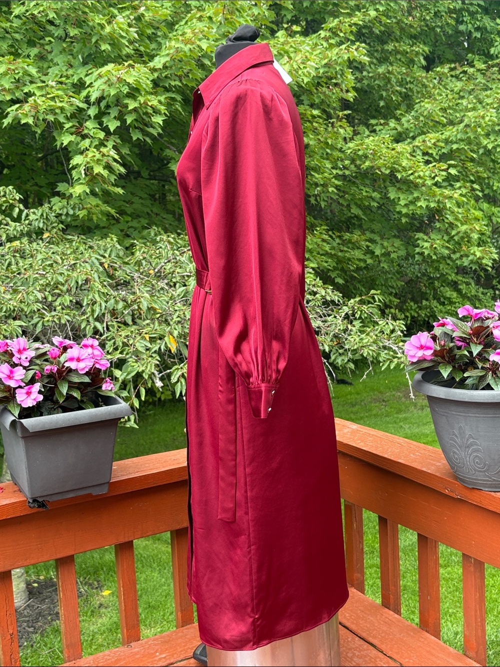NWT Ann Taylor Burgundy Maxi dress - Picture 2 of 9
